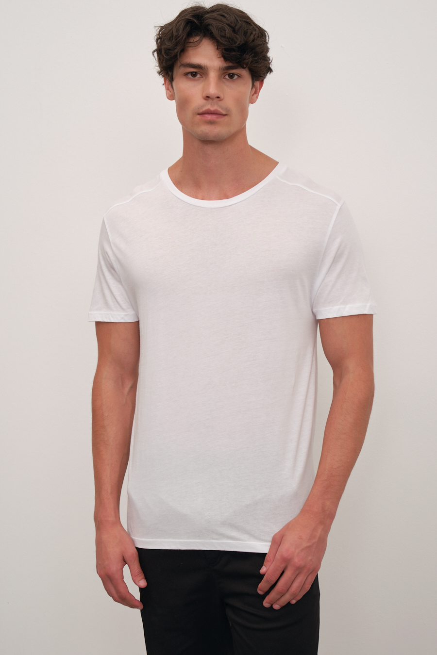 Omuz ve T Sırt Detaylı Cotton/Modal T-shirt