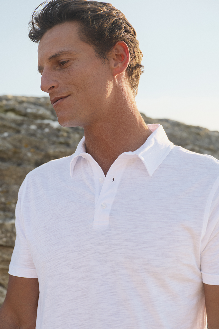 Polo Yakalı Flamlı Cotton T-shirt