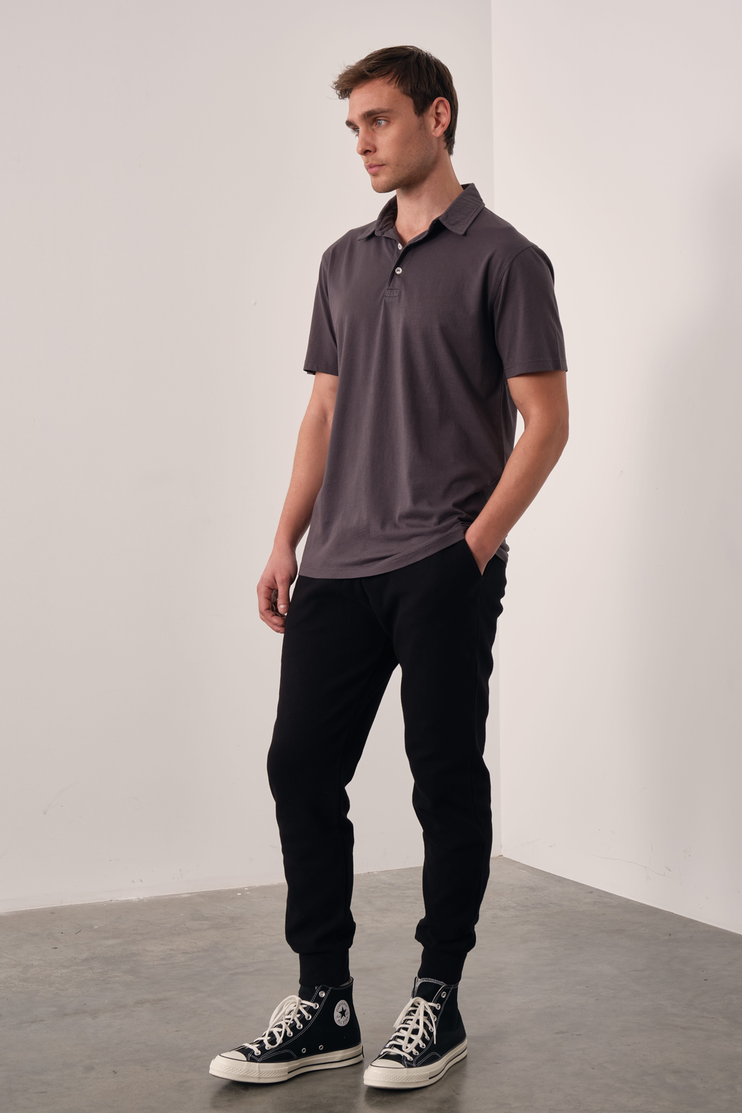 Garment-Dyed Cotton Polo Yakalı T-shirt