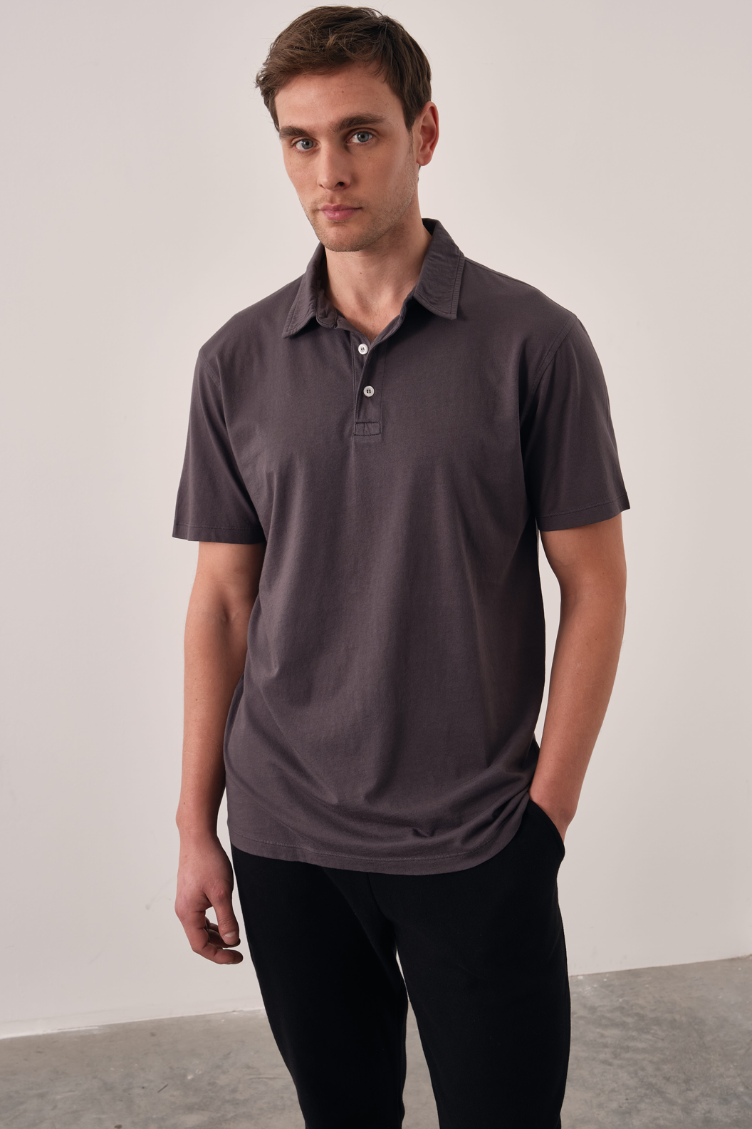 Garment-Dyed Cotton Polo Yakalı T-shirt