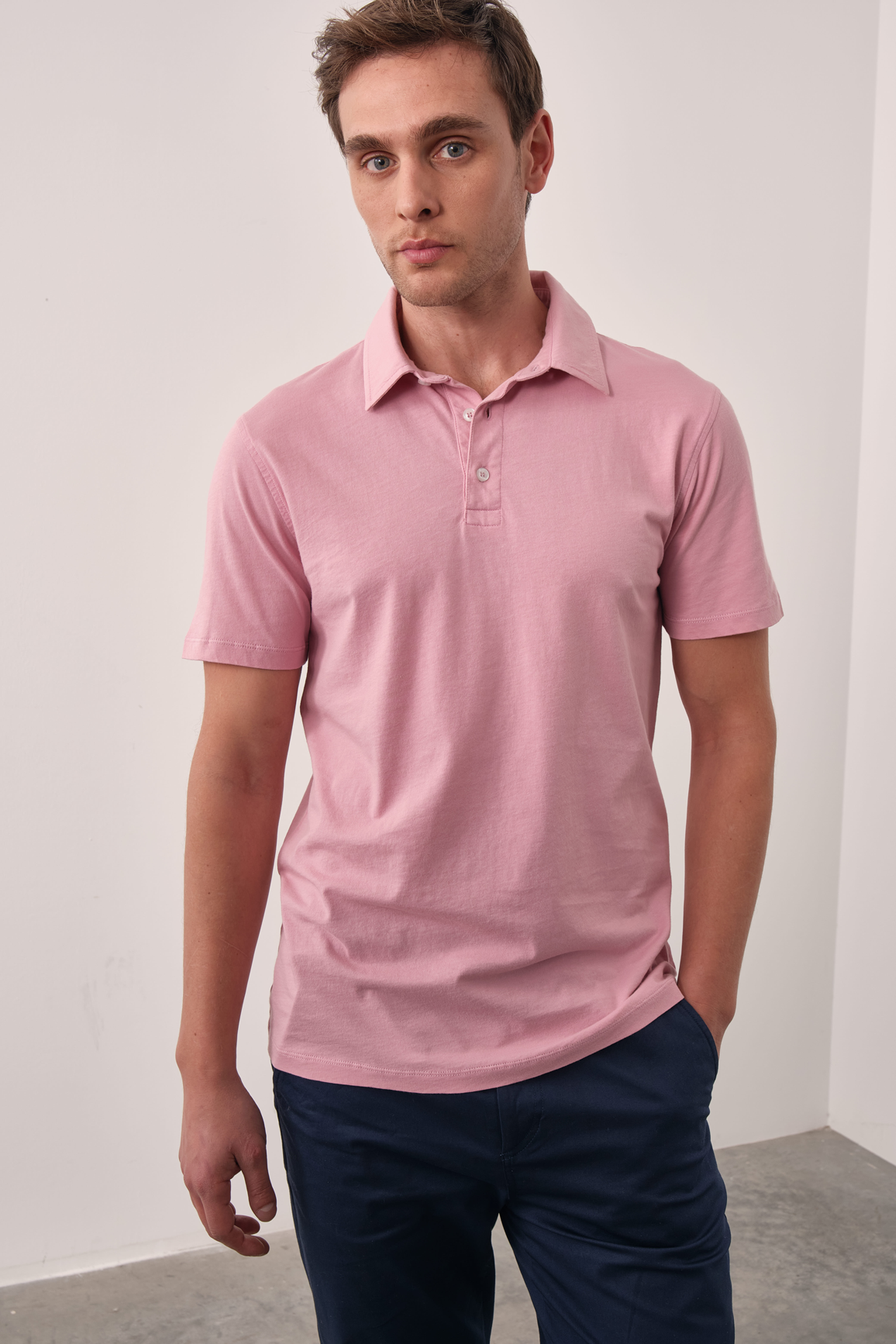 Garment-Dyed Cotton Polo Yakalı T-shirt