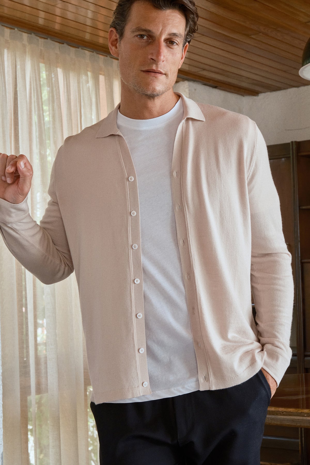 Lightweight Cashmere Merino Unisex Triko Gömlek