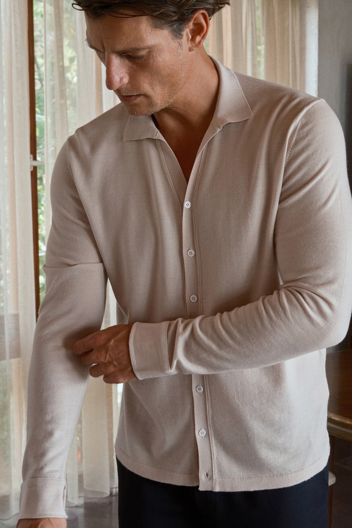 Lightweight Cashmere Merino Unisex Triko Gömlek