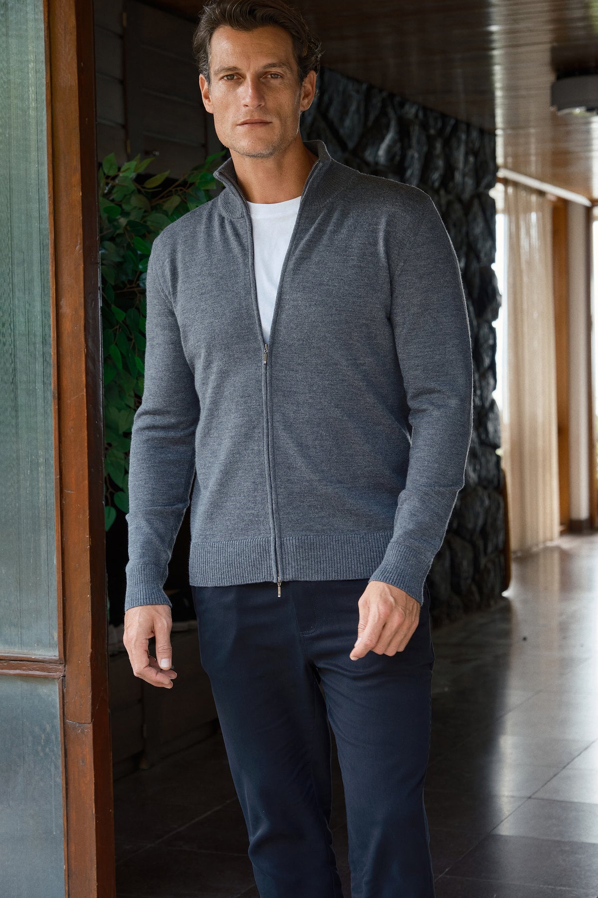 Fermuarlı Merino Unisex Triko