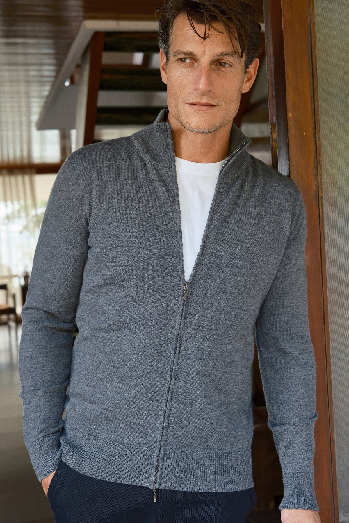 Fermuarlı Merino Unisex Triko
