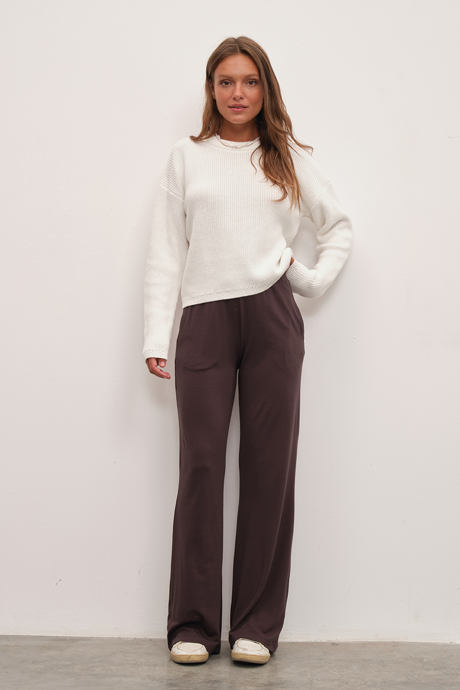 Organik Cotton Selanik Örgülü Crop Triko