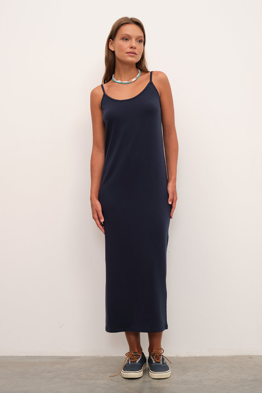Krep TENCEL™ Slip Midi Elbise