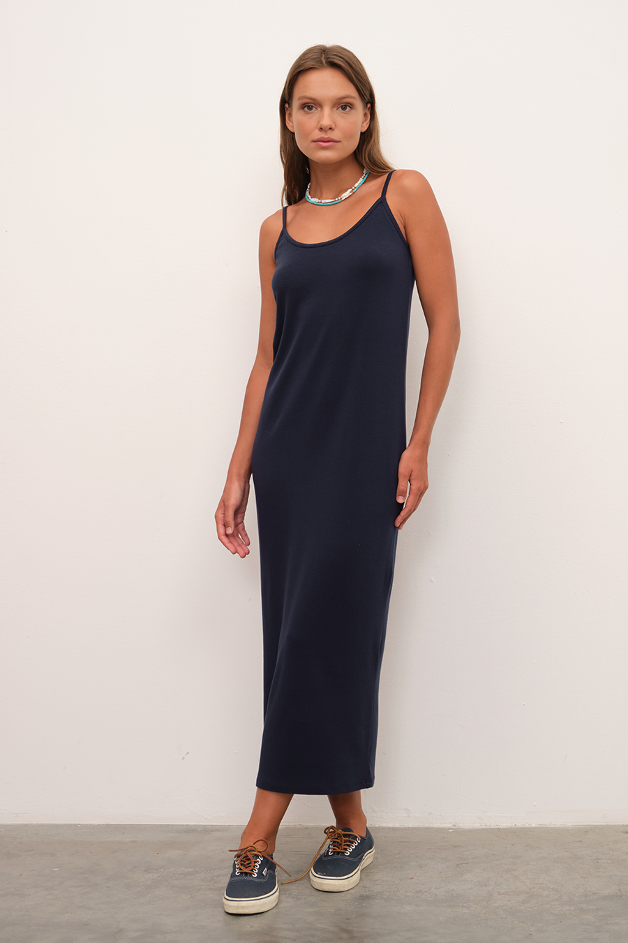 Krep TENCEL™ Slip Midi Elbise