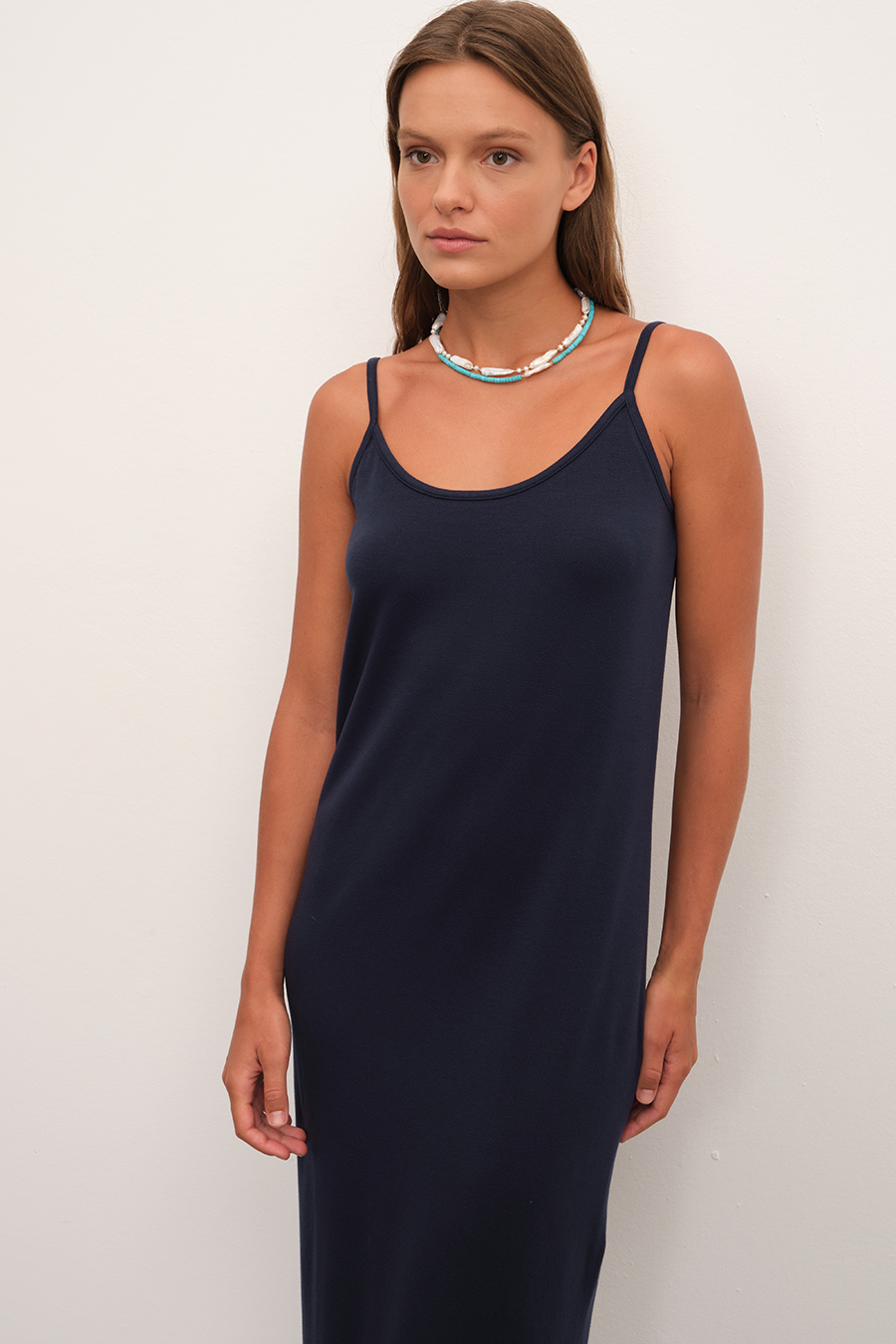 Krep TENCEL™ Slip Midi Elbise
