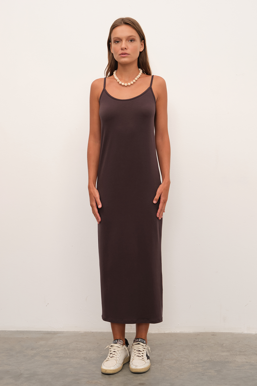 Krep TENCEL™ Slip Midi Elbise