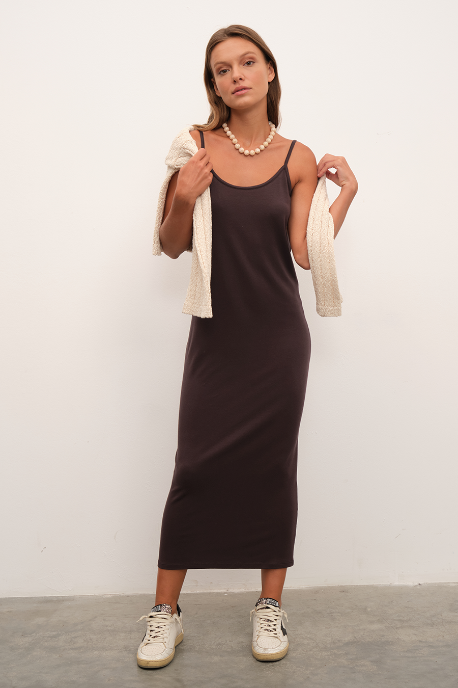 Krep TENCEL™ Slip Midi Elbise