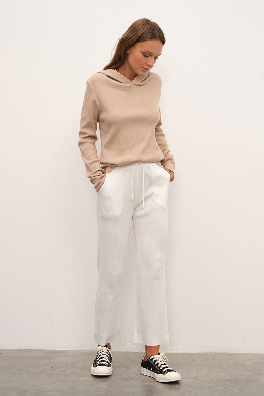 Waffle Cotton Crop Flare Eşofman Altı