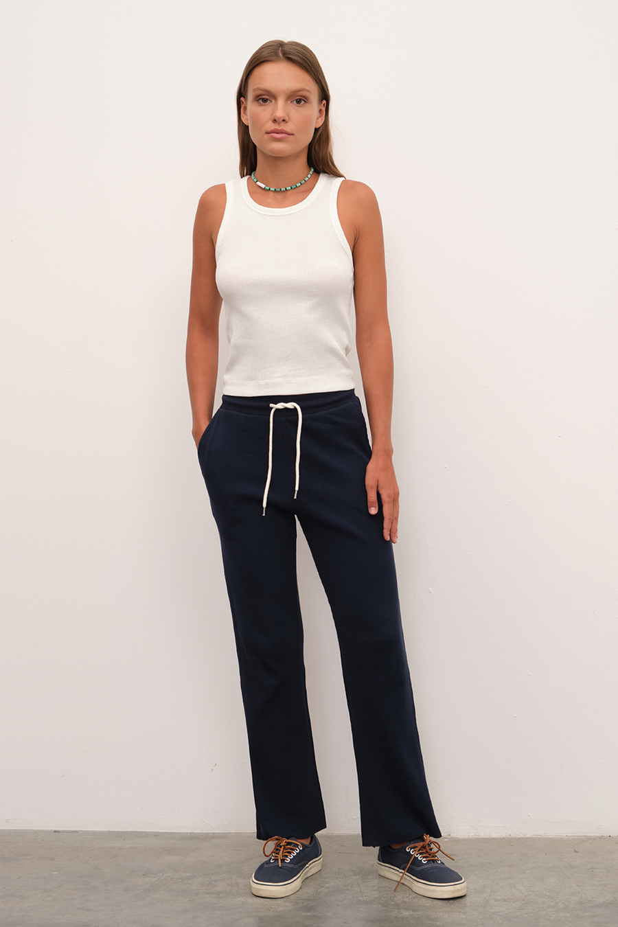Waffle Cotton Crop Flare Eşofman Altı