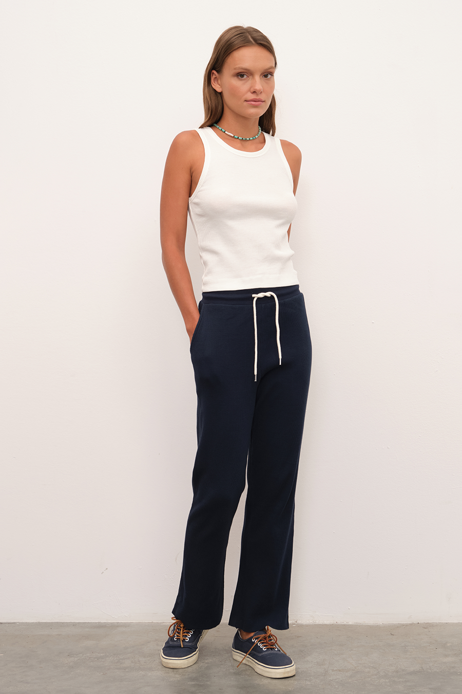 Waffle Cotton Crop Flare Eşofman Altı
