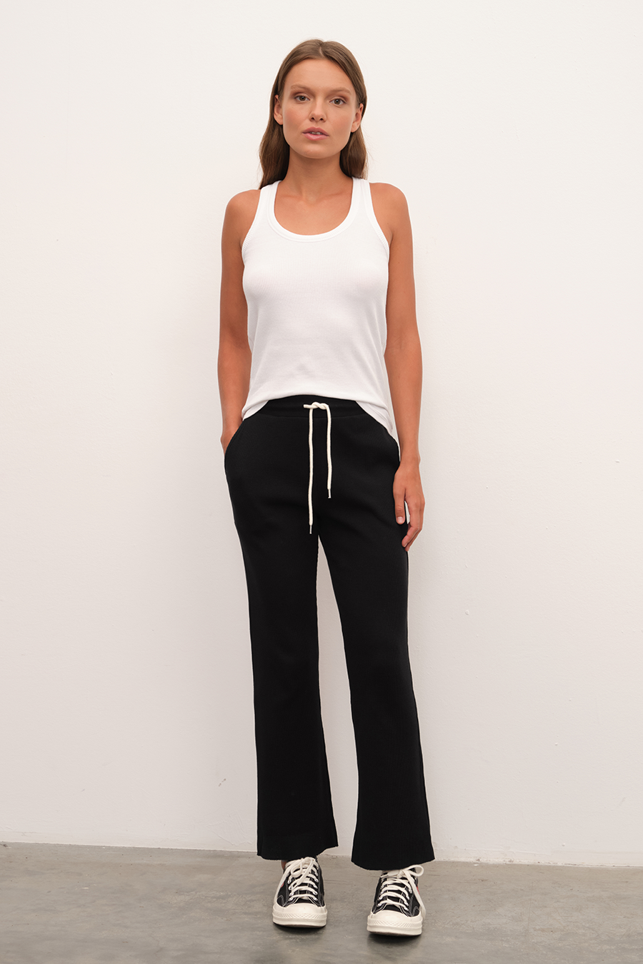 Waffle Cotton Crop Flare Eşofman Altı