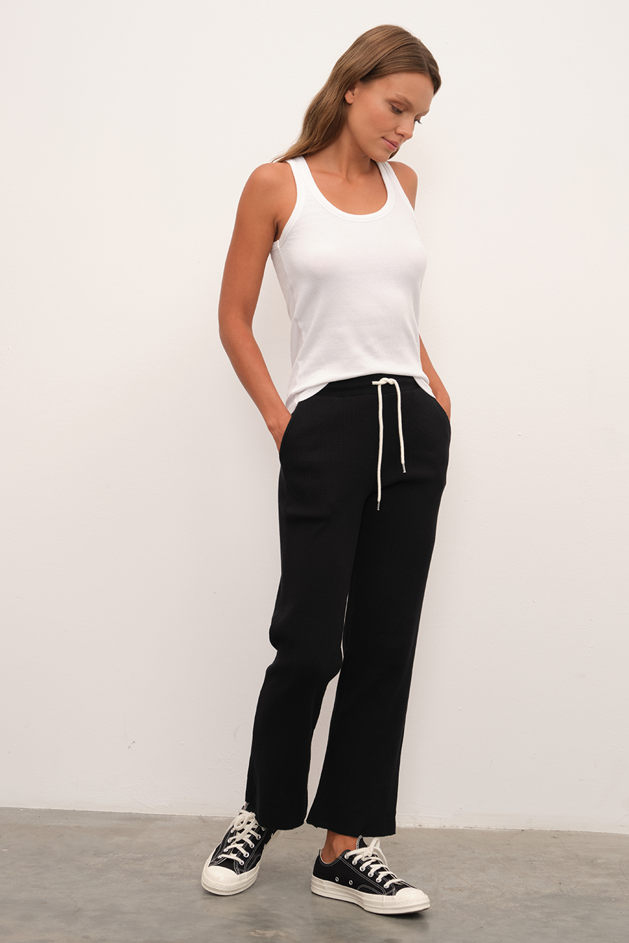 Waffle Cotton Crop Flare Eşofman Altı