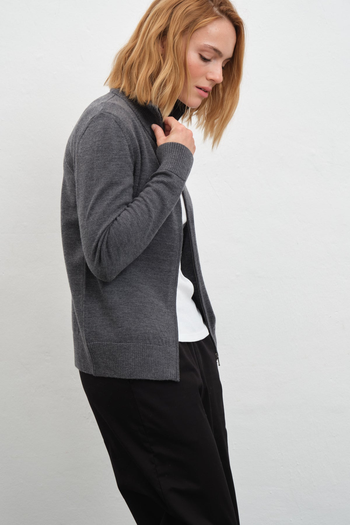 Fermuarlı Merino Unisex Triko