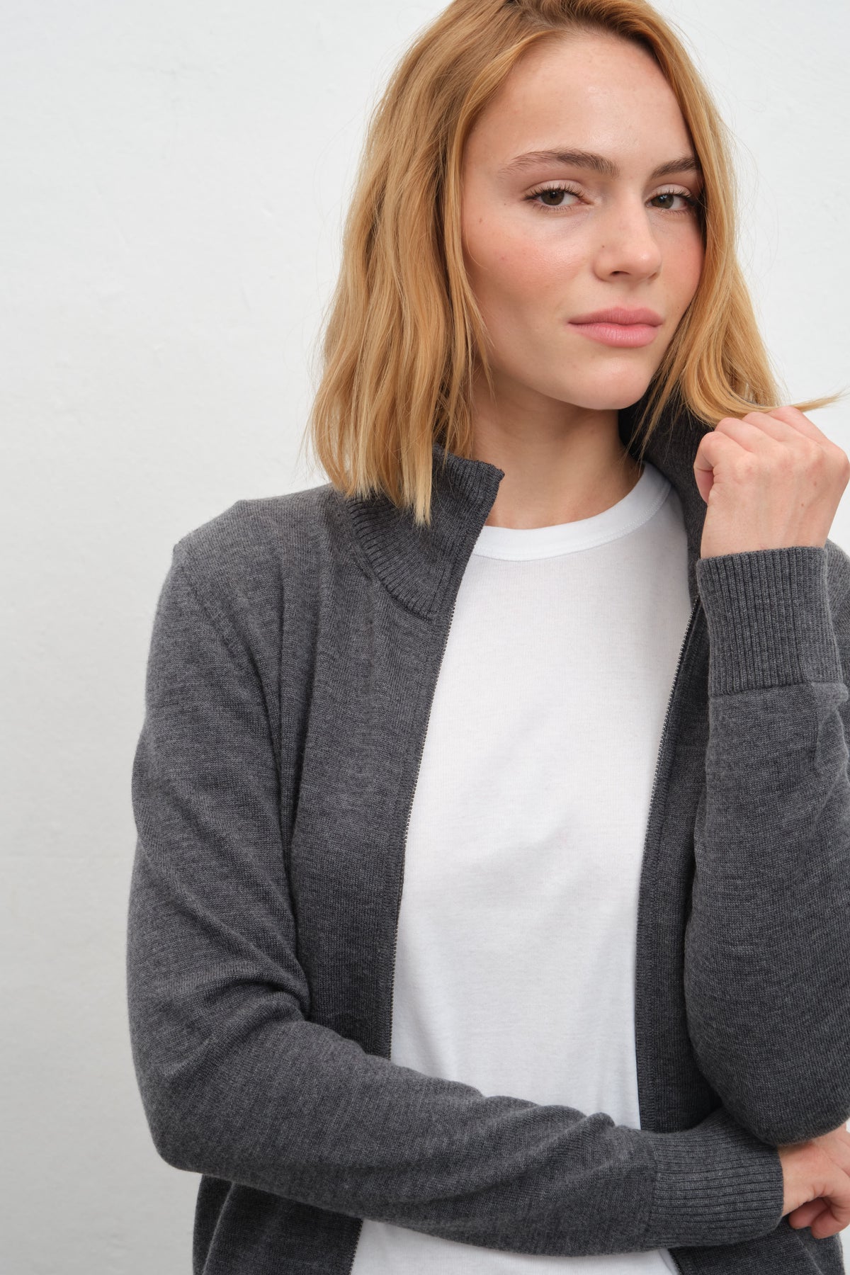 Fermuarlı Merino Unisex Triko
