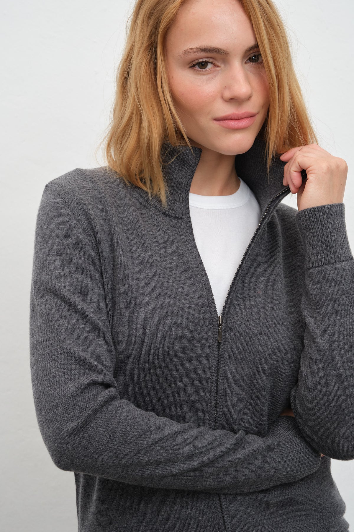 Fermuarlı Merino Unisex Triko