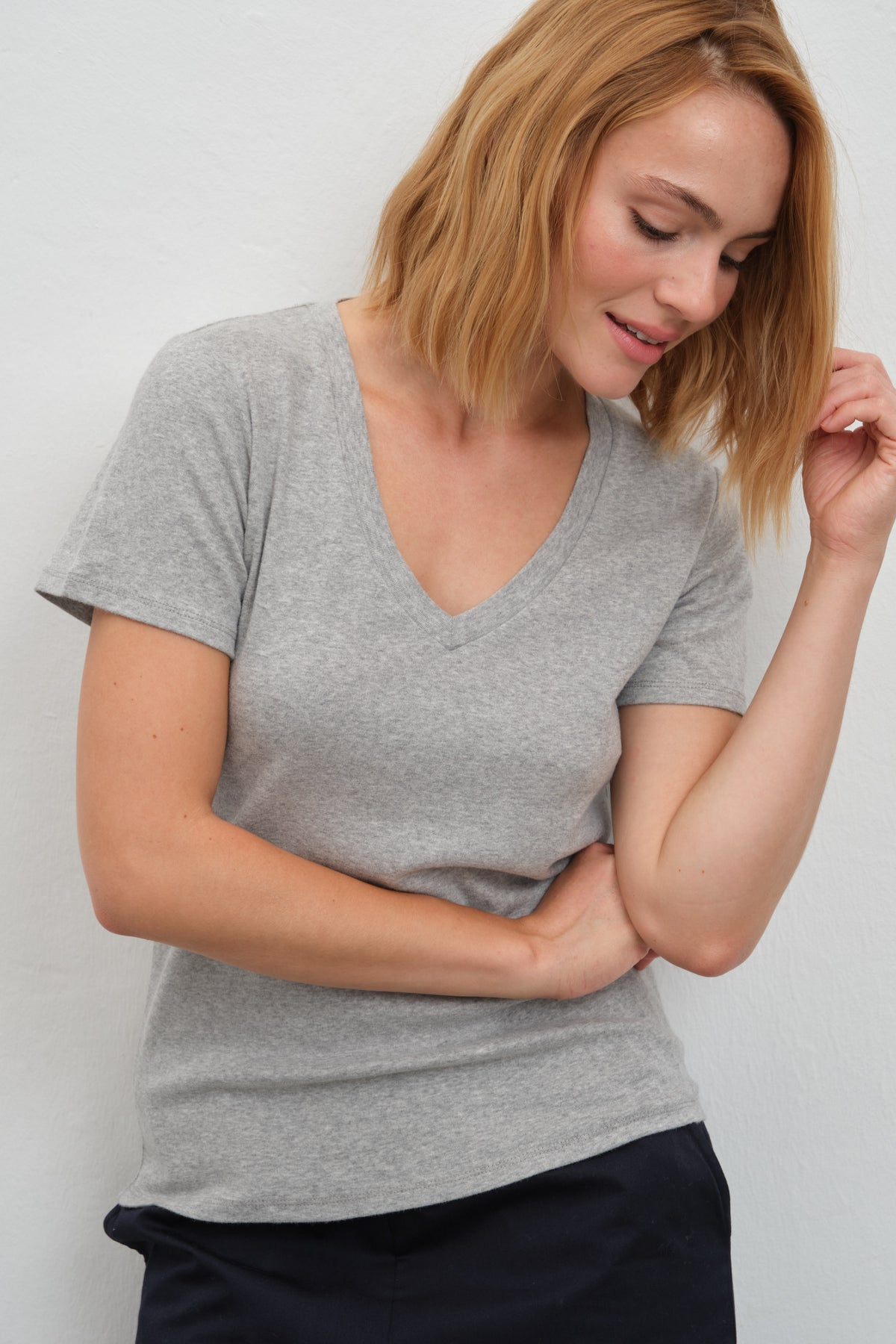 Everyday Cotton V Yakalı Fitted T-shirt