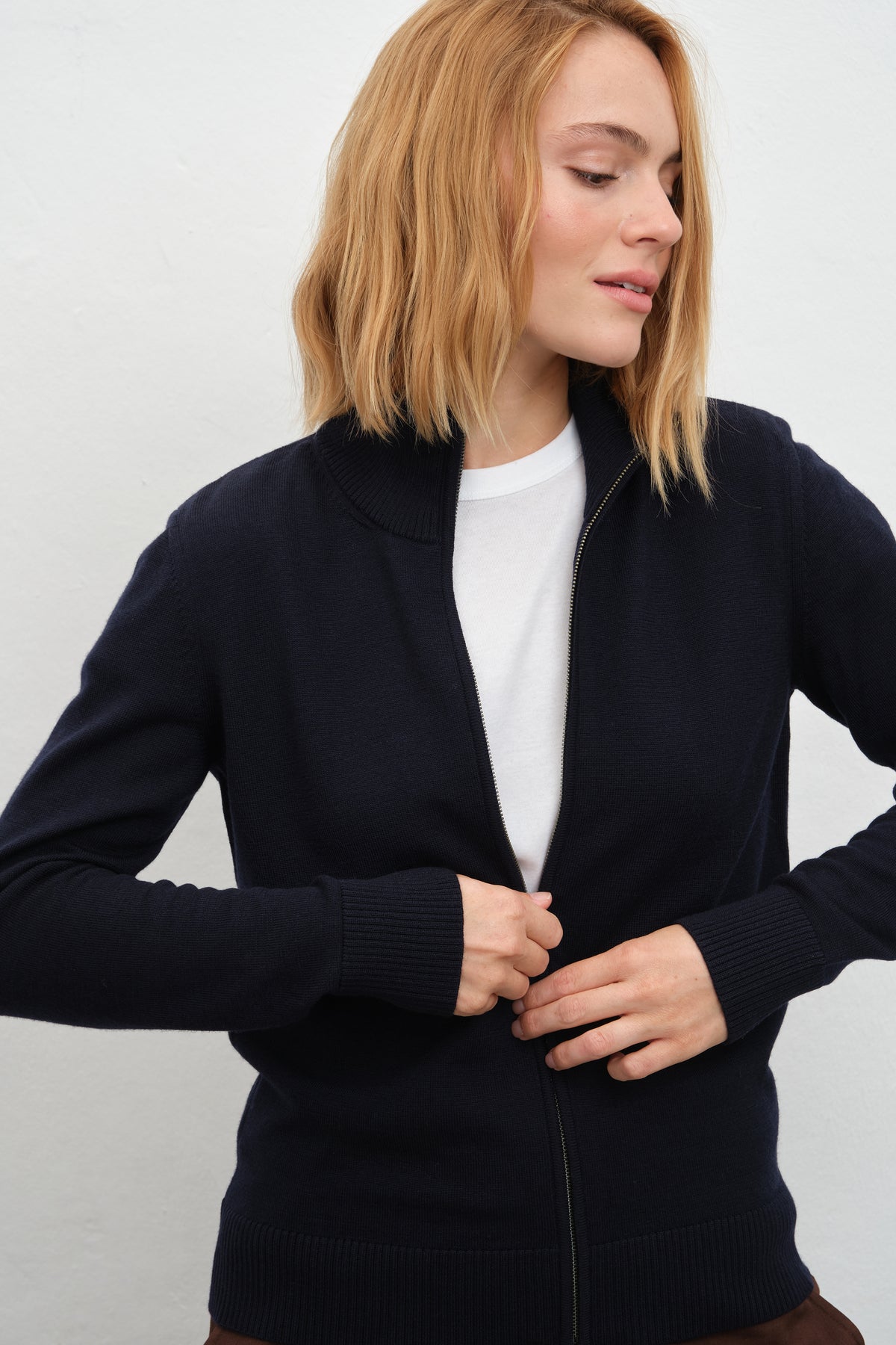 Fermuarlı Merino Unisex Triko