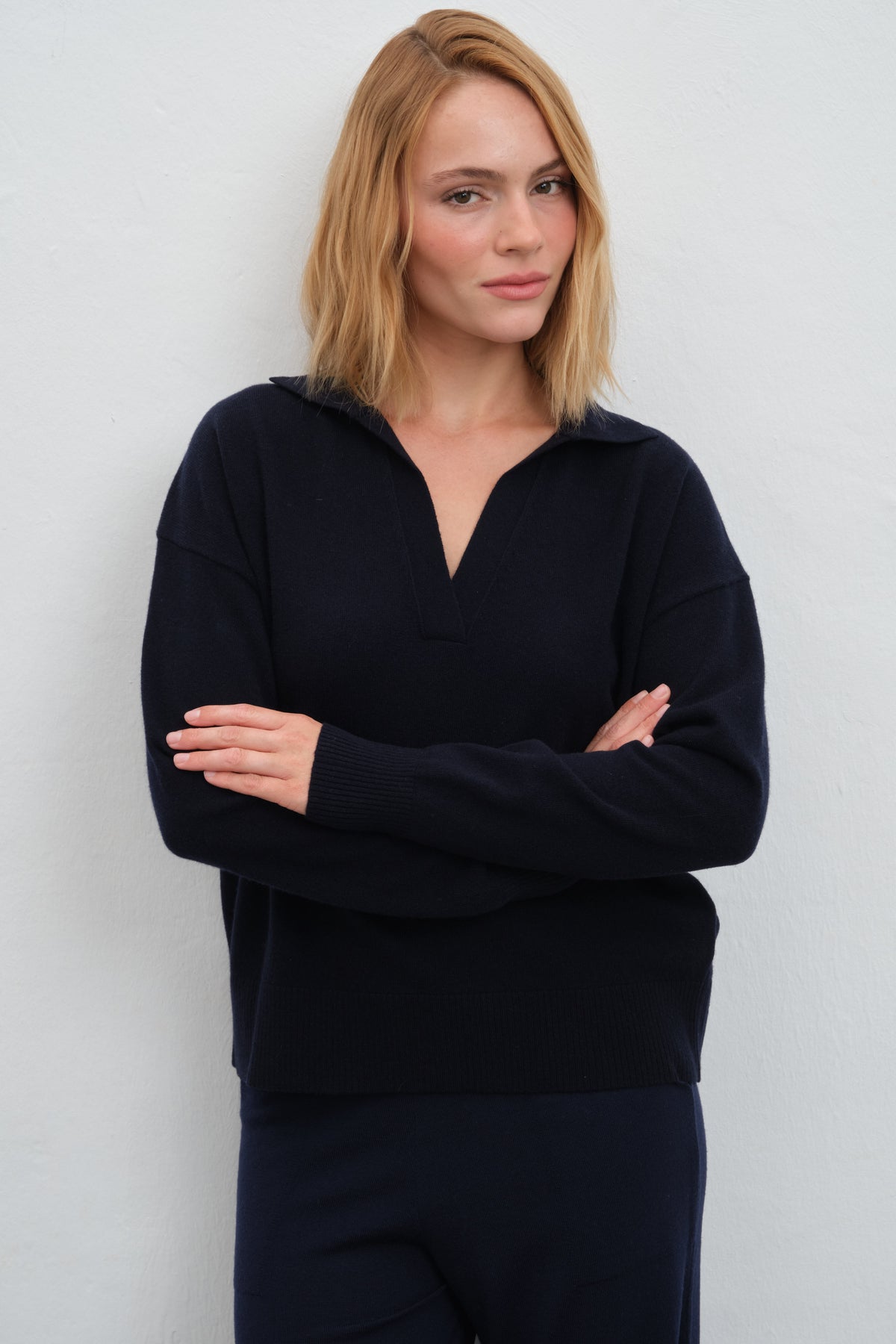 Polo Yakalı Cashmere Merino Triko