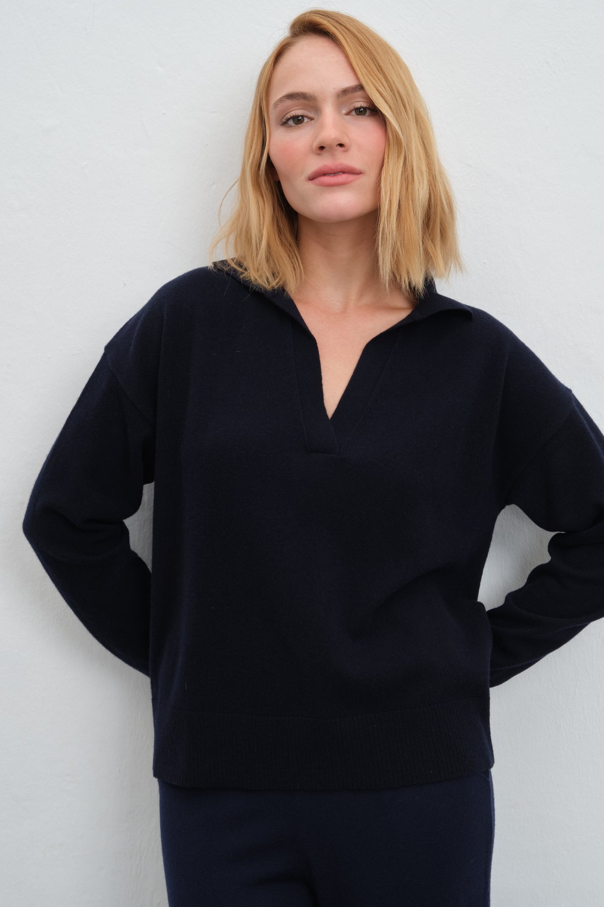 Polo Yakalı Cashmere Merino Triko