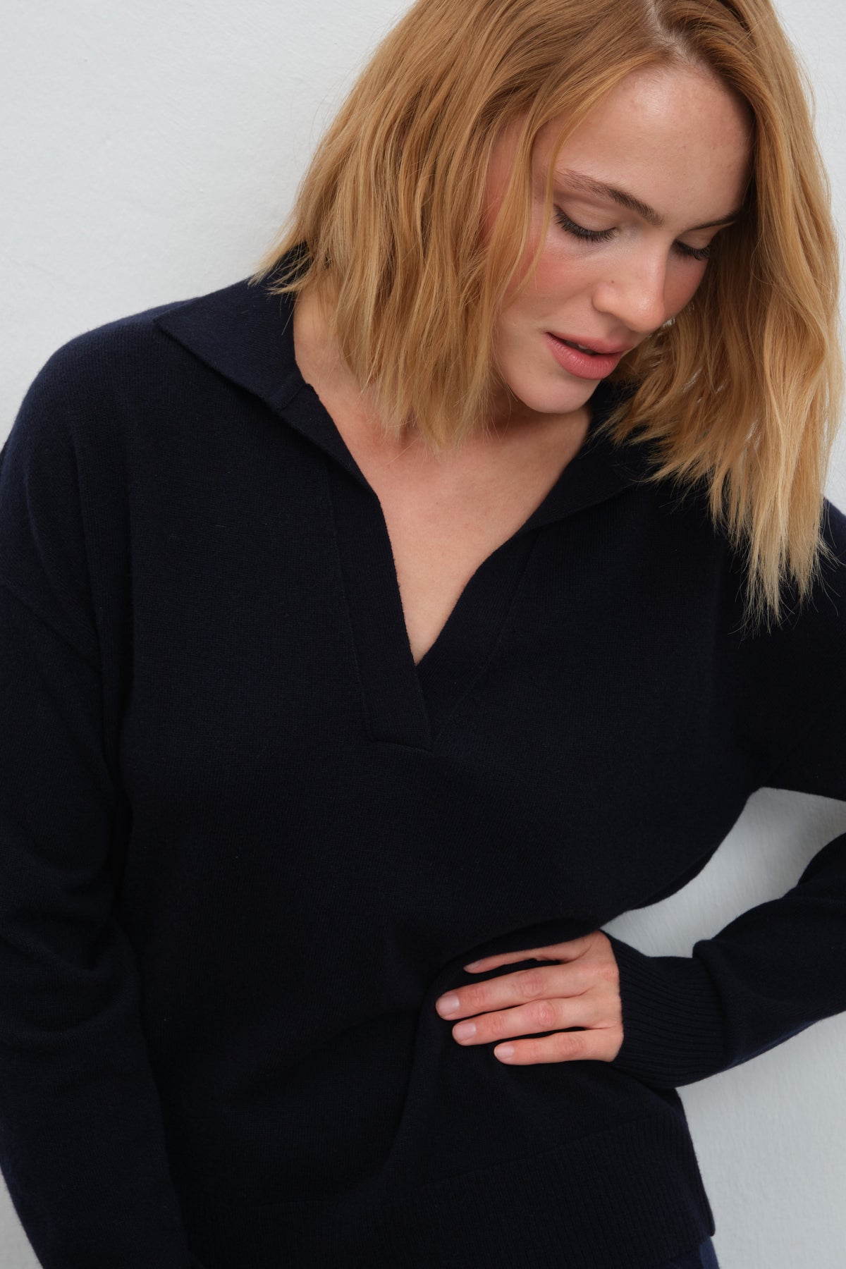 Polo Yakalı Cashmere Merino Triko
