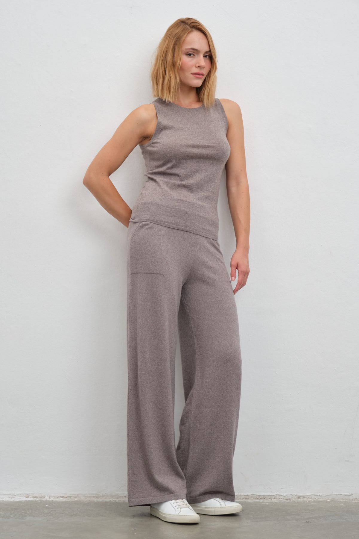Bol Paçalı Lightweight Merino Triko Pantolon