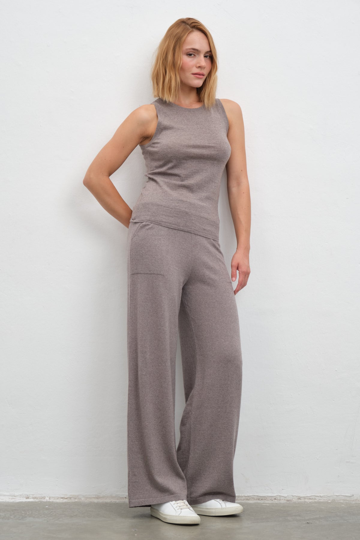 Bol Paçalı Lightweight Merino Triko Pantolon