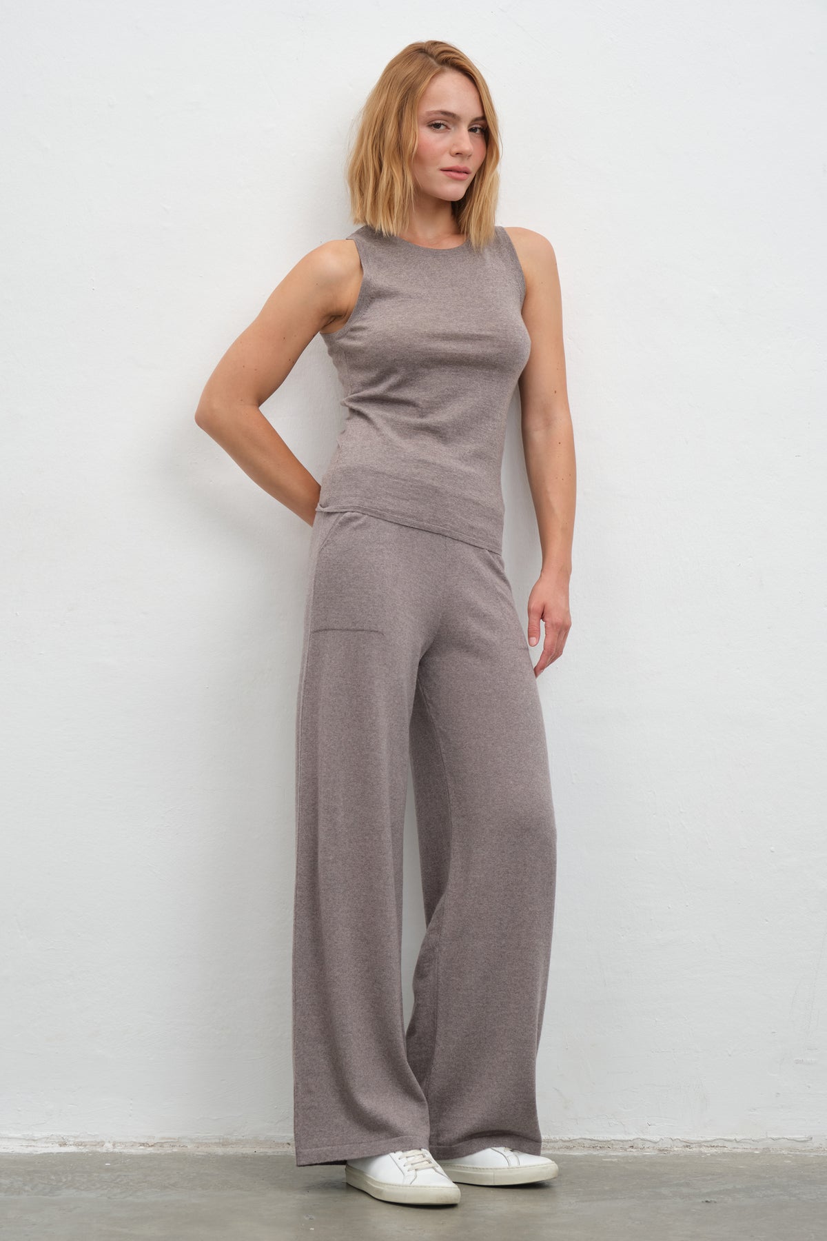 Bol Paçalı Lightweight Merino Triko Pantolon