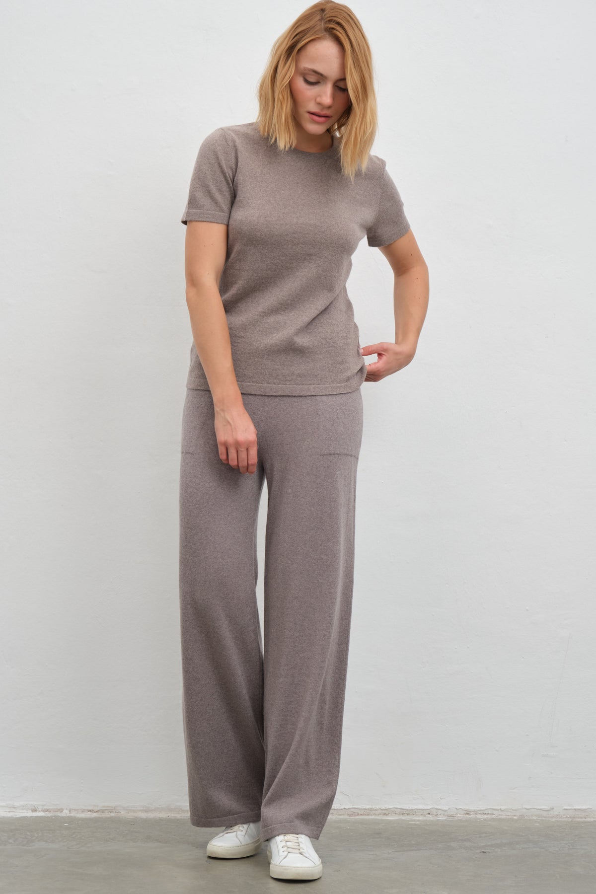 Bol Paçalı Lightweight Merino Triko Pantolon