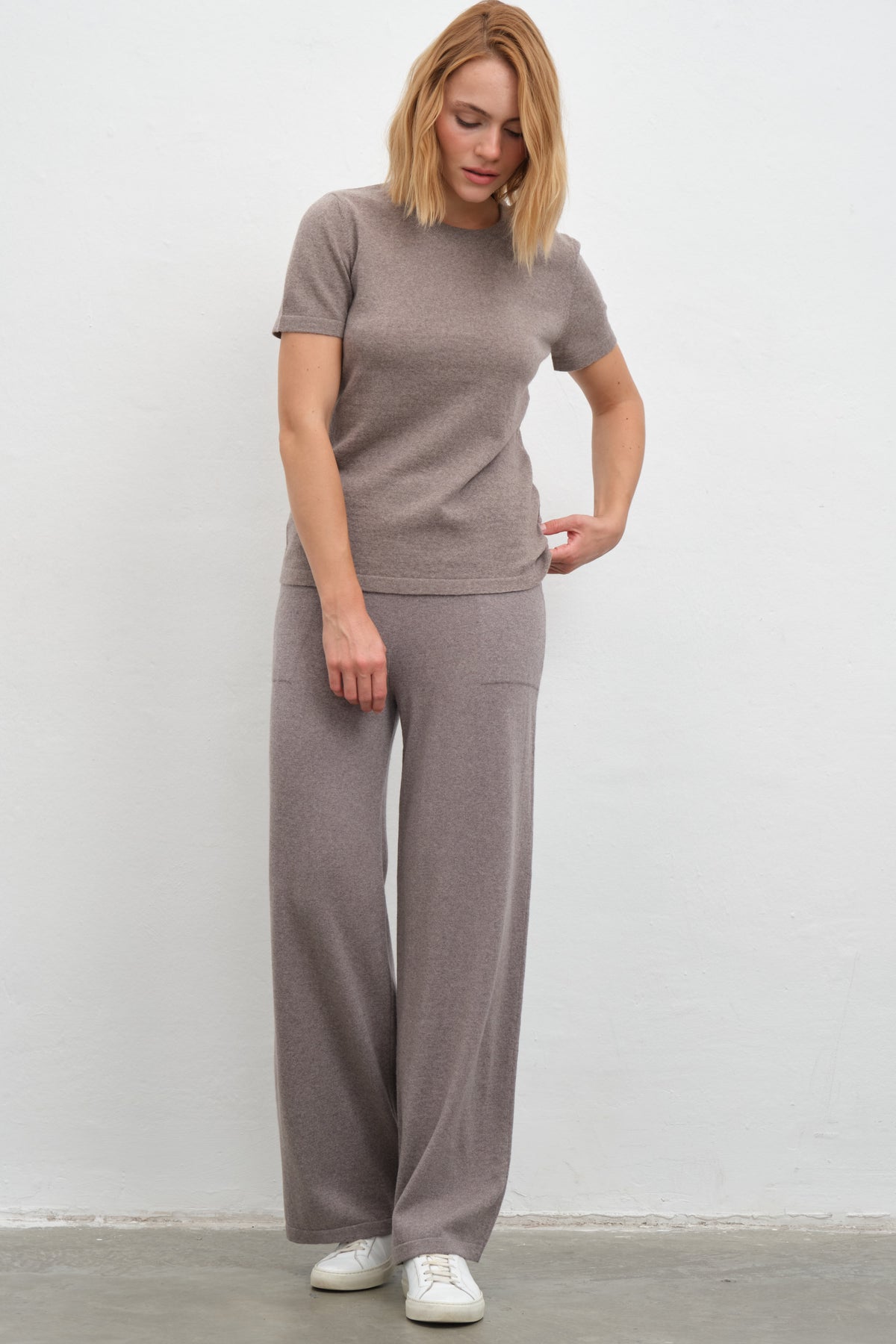Bol Paçalı Lightweight Merino Triko Pantolon