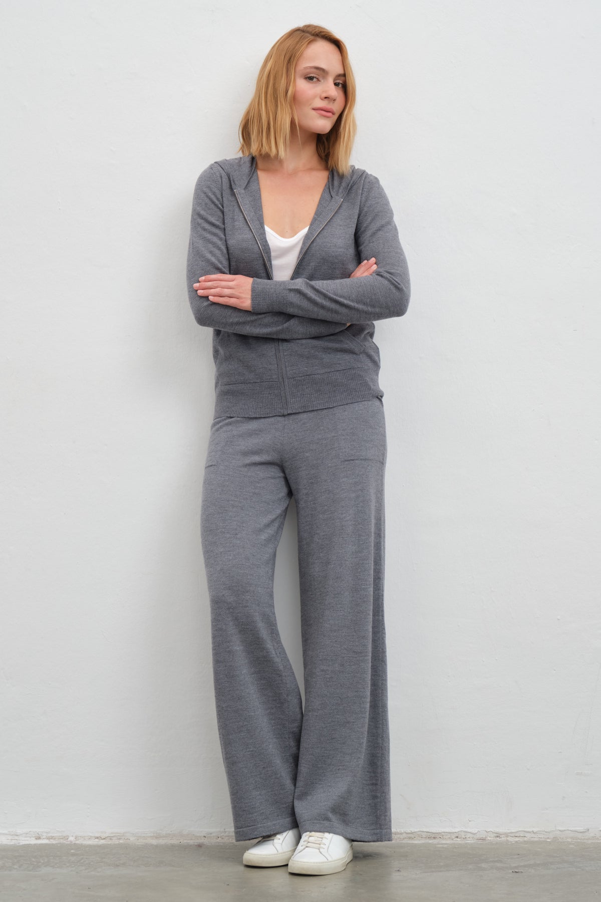 Fermuarlı Lightweight Merino Fitted Hoodie