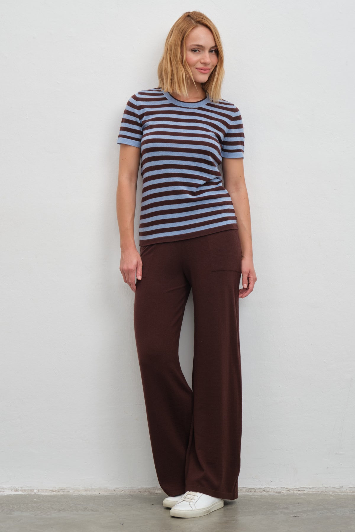 Bol Paçalı Lightweight Merino Triko Pantolon