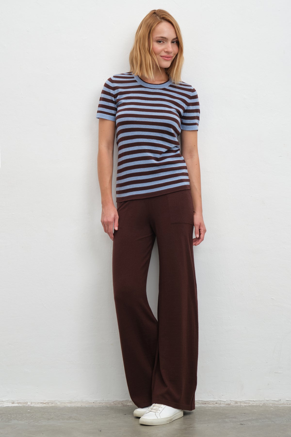 Bol Paçalı Lightweight Merino Triko Pantolon