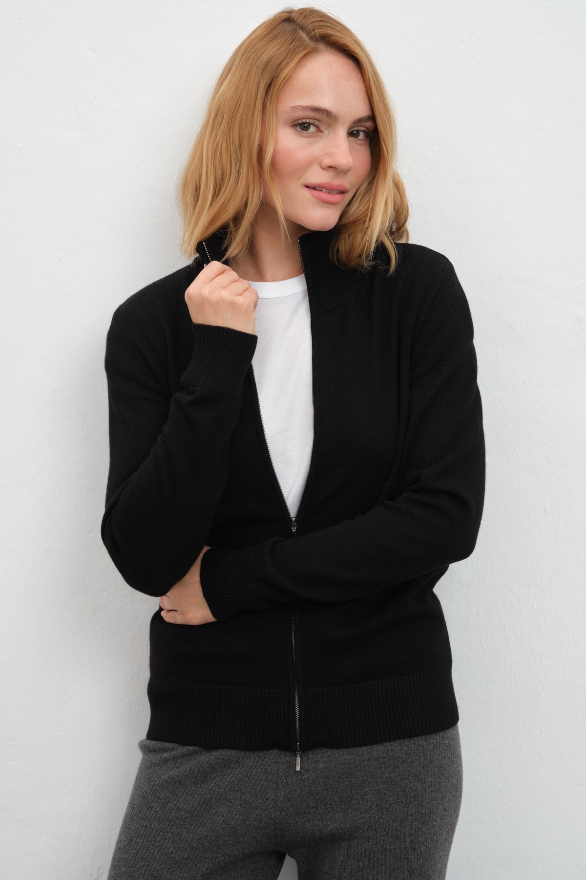 Fermuarlı Merino Unisex Triko