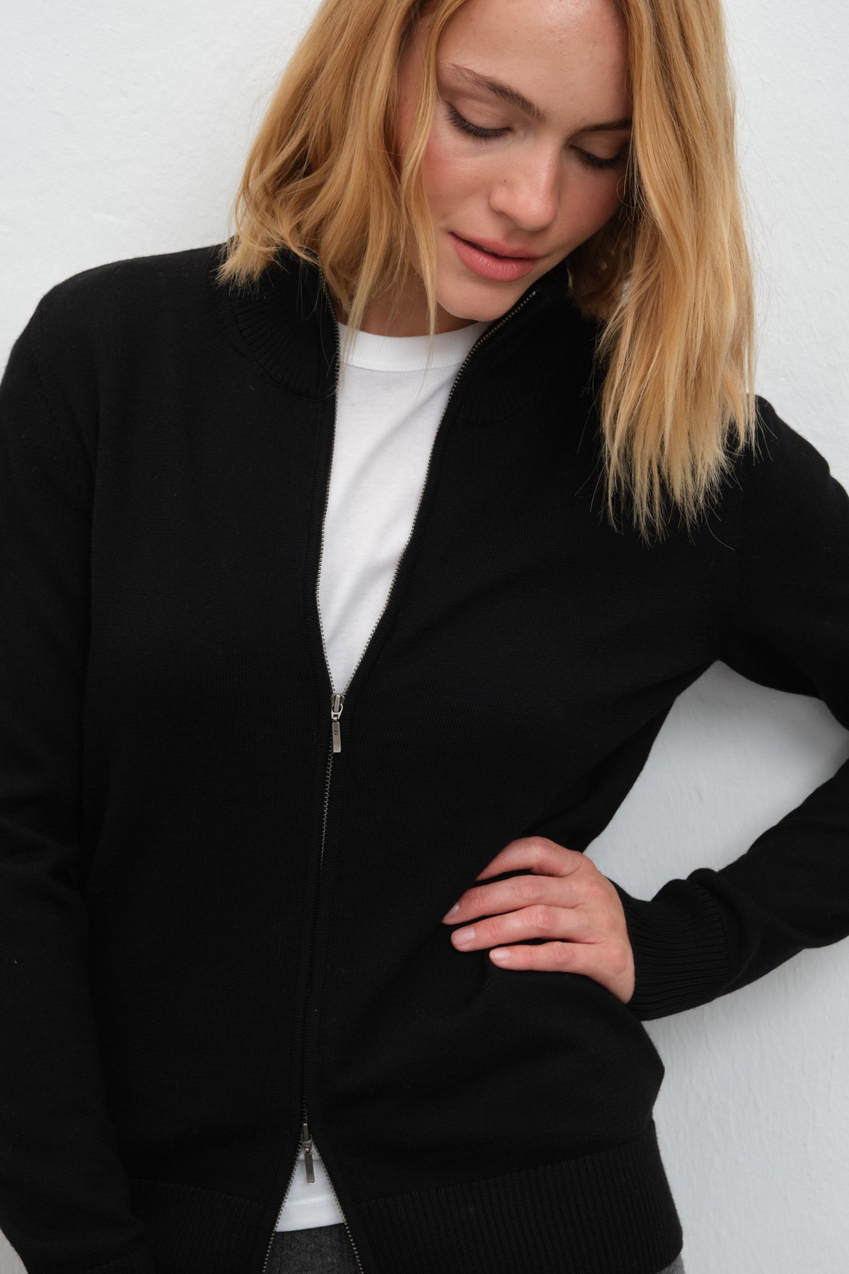 Fermuarlı Merino Unisex Triko