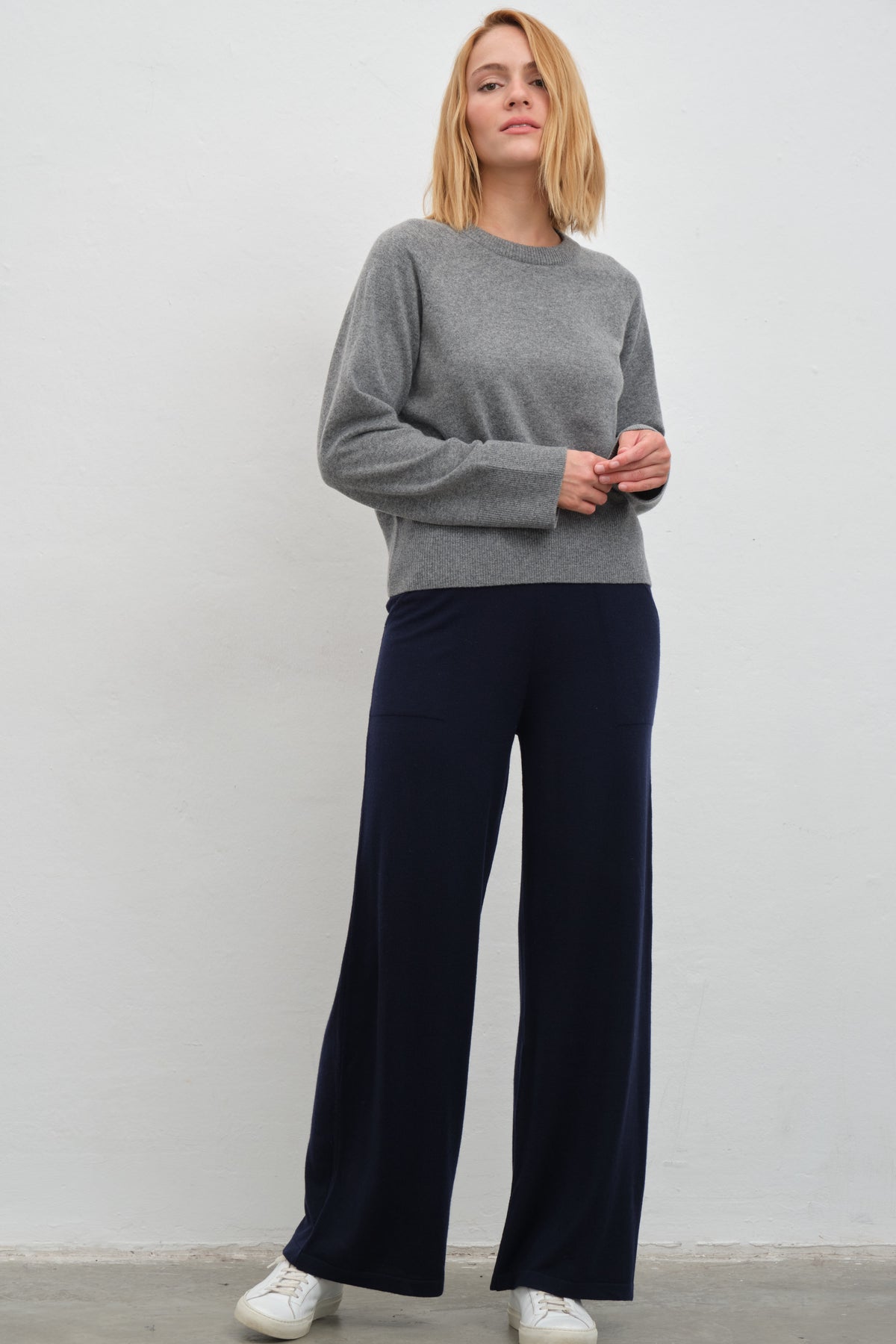 Bol Paçalı Lightweight Merino Triko Pantolon