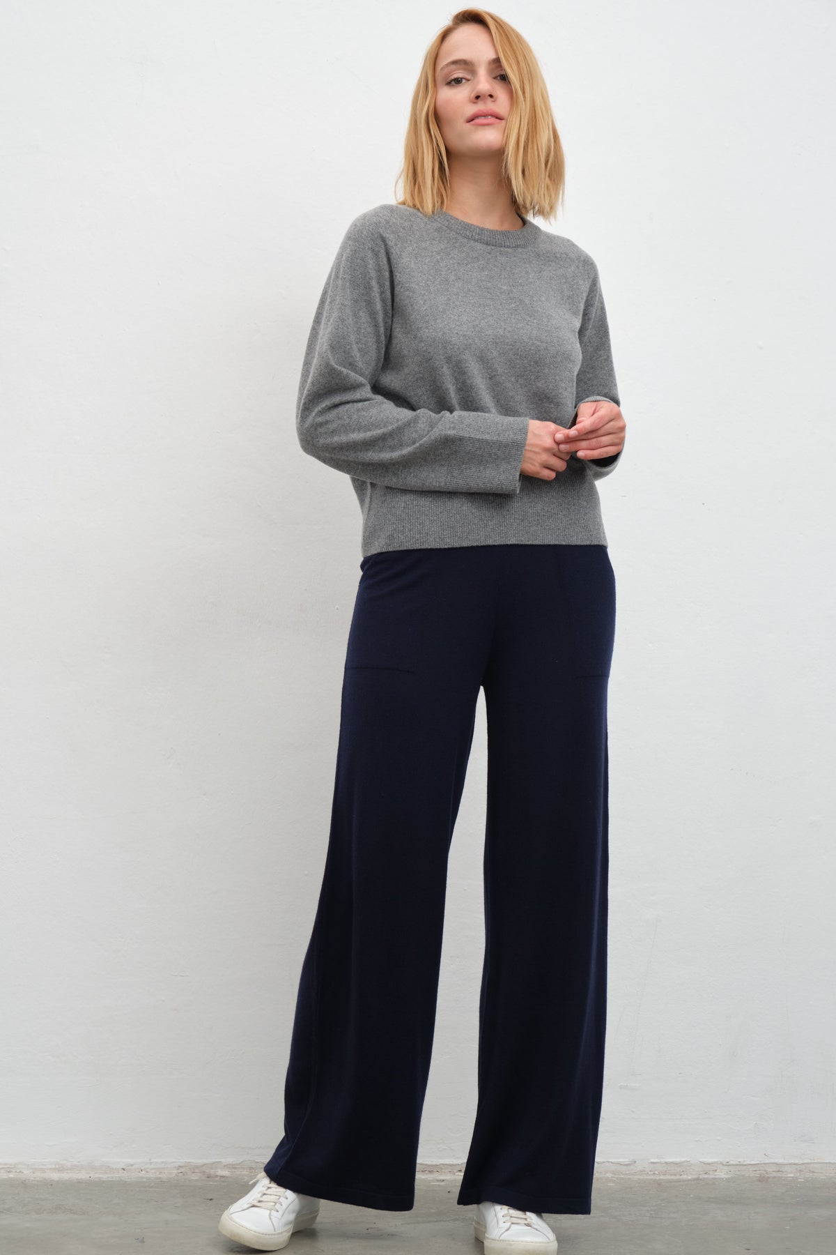 Bol Paçalı Lightweight Merino Triko Pantolon