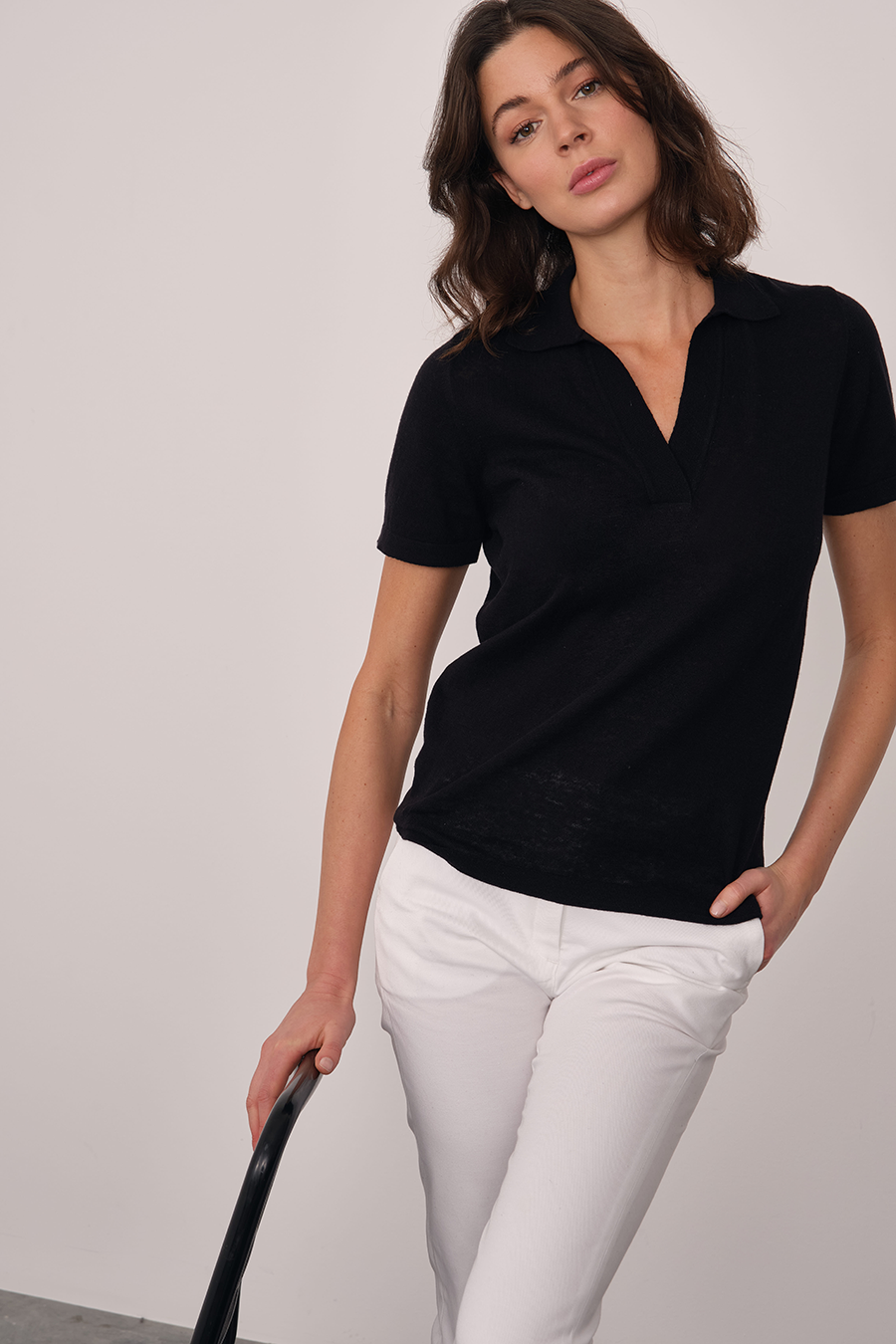 Polo Yakalı Cotton Linen Lightweight Triko T-shirt