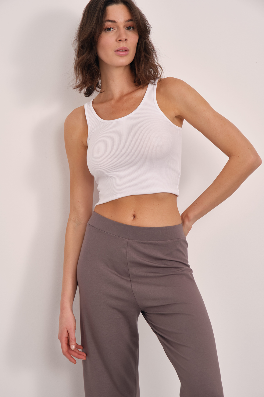 Ribanalı Cotton Fitted Crop Atlet
