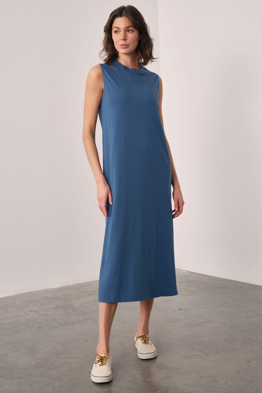 Garment-Dyed Cotton Midi Elbise