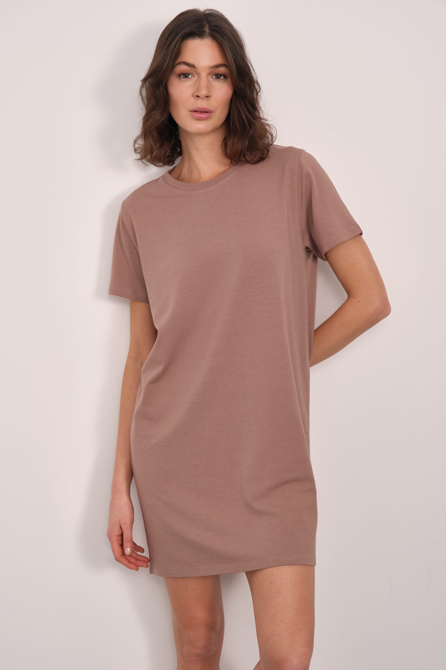 T shirt dress brown shop