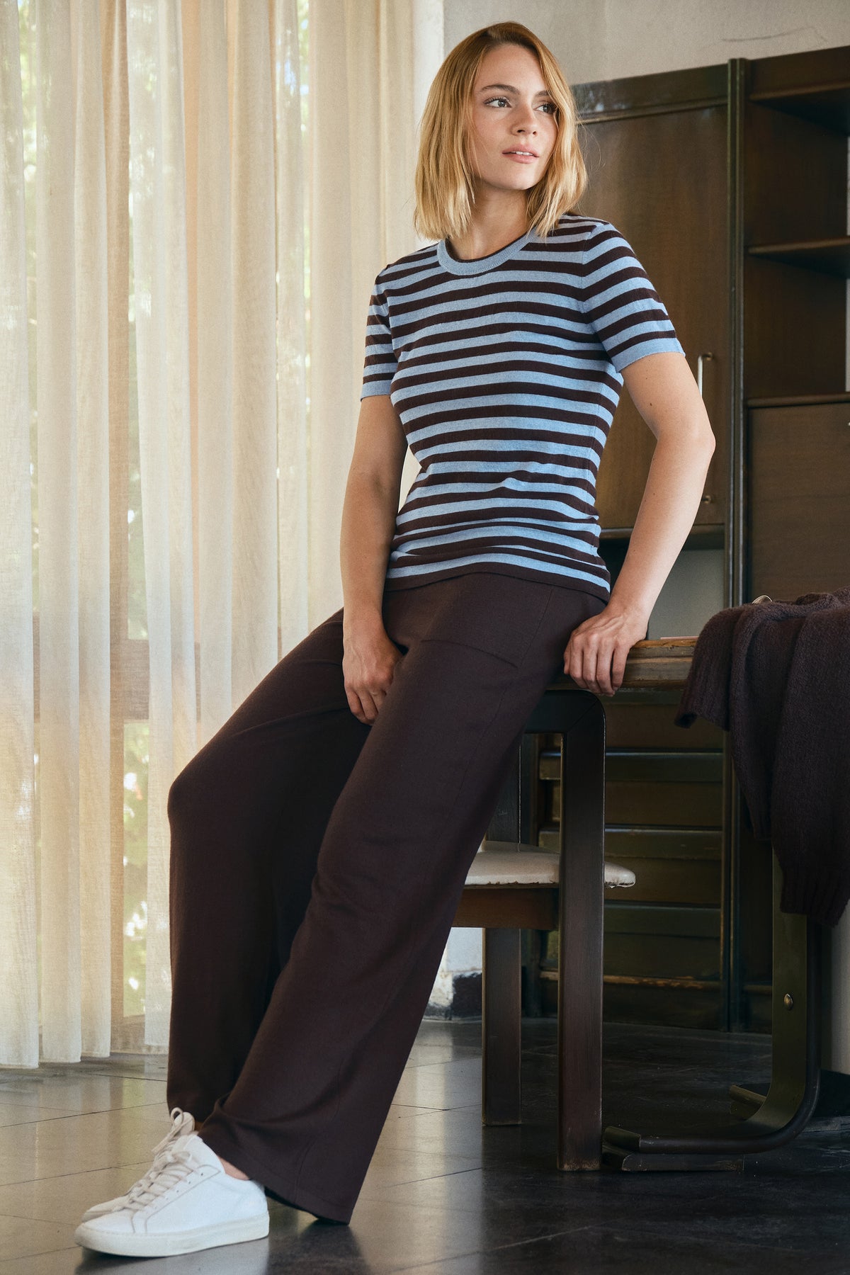 Bol Paçalı Lightweight Merino Triko Pantolon