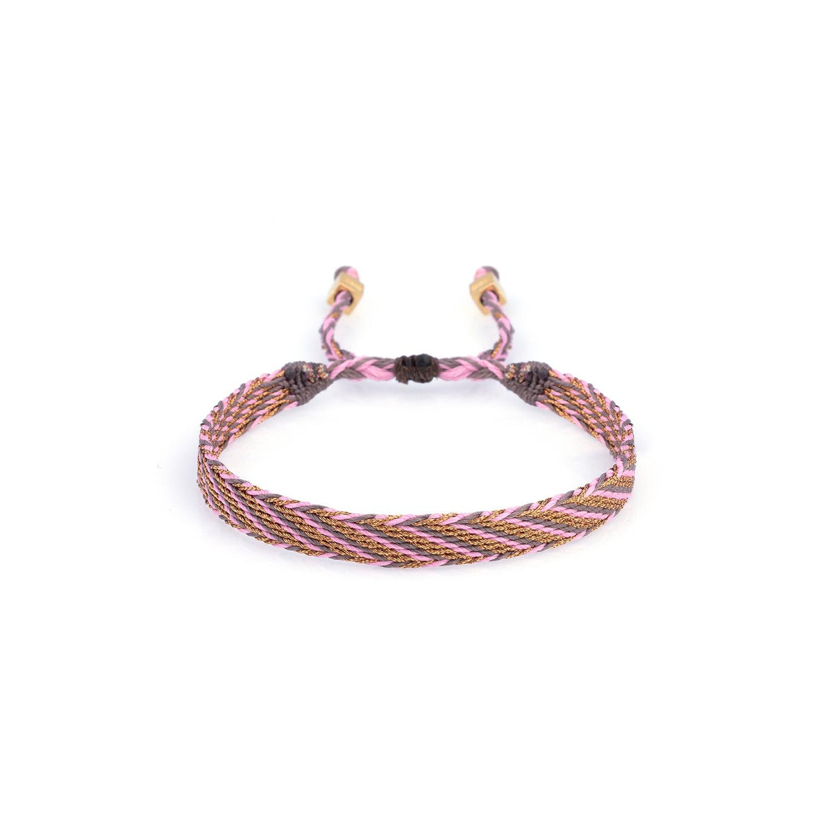 tru. x Anu Temple. - Çizgili Woven Bileklik - Pembe/Rose
