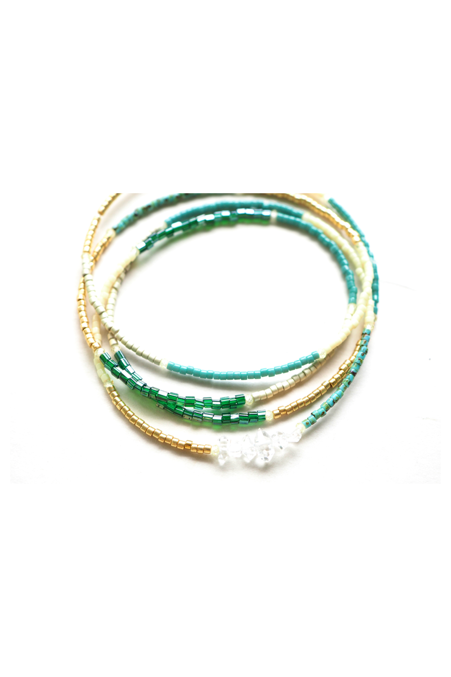 Emerald Herkimer Wrap Bracelet