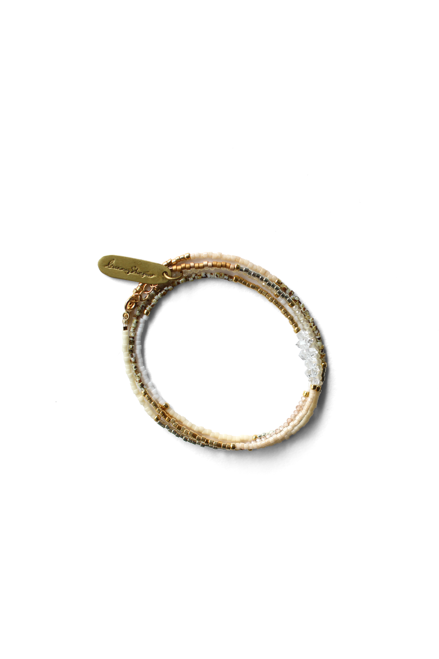 Gold Plated Herkimer Wrap Bracelet