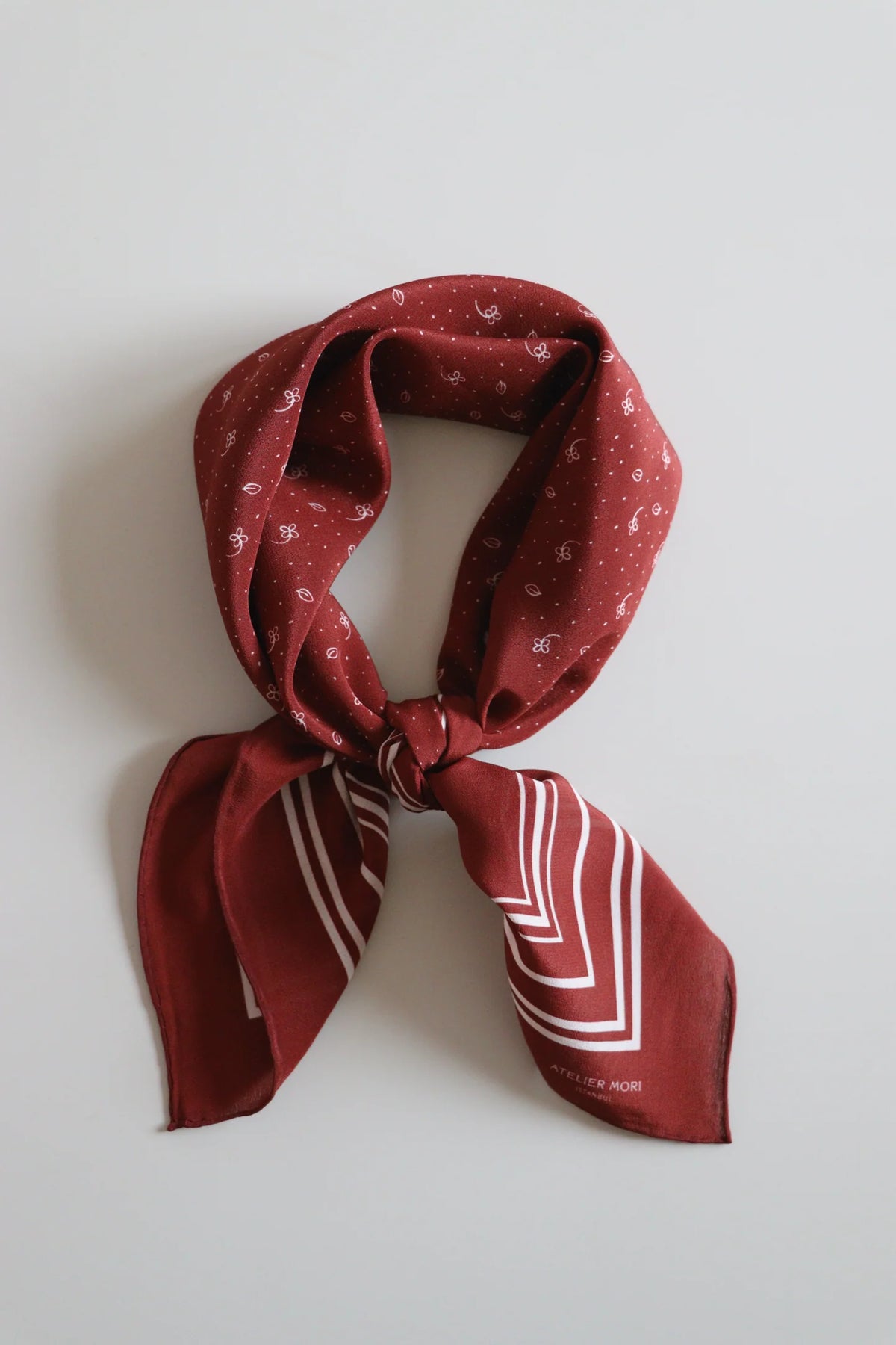 İpek Fular - Fleur Maroon