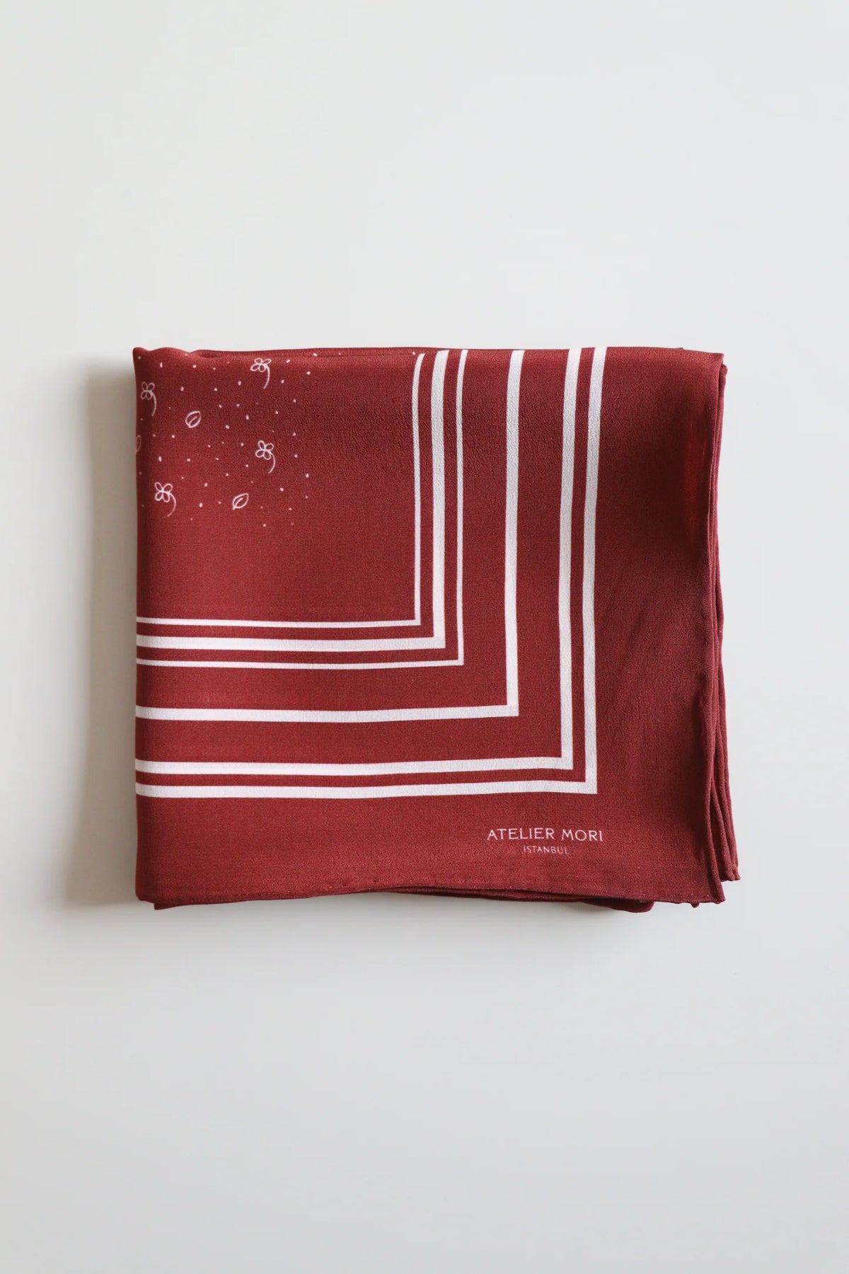 İpek Fular - Fleur Maroon